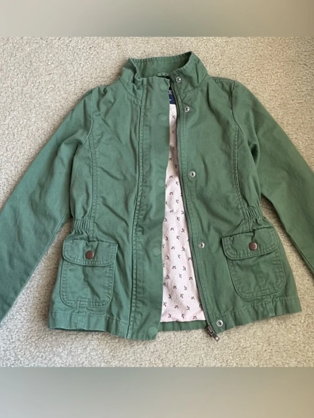 The Children's Place Olive Green Utility Jean Jacket for Kids